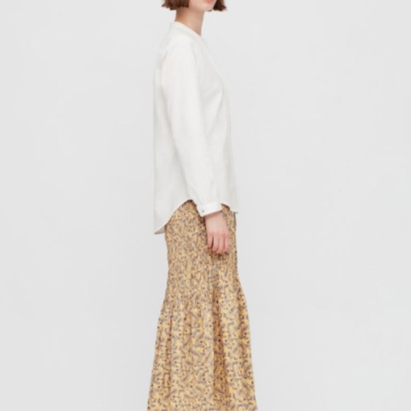Uniqlo Tops - Uniqlo Cotton Twill Pintuck Long-Sleeve Shirt